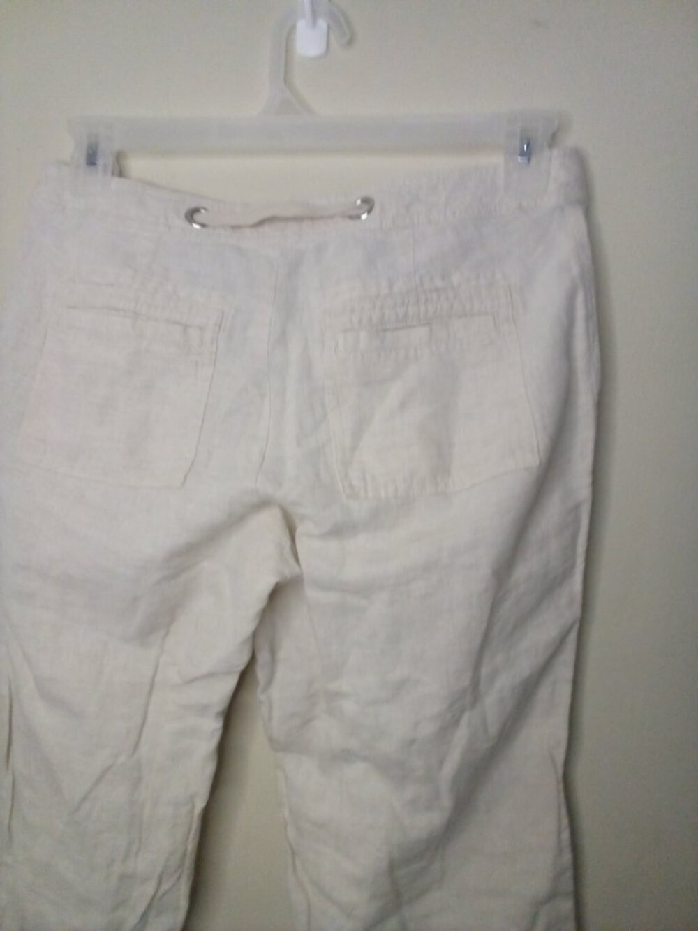 Banana Republic Pants Women 6 Linen Cotton Martin Fit Drawstring Beige - Picture 12 of 15